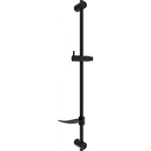 Posuvný držák sprchy s mýdlenkou, 80 cm, černá
